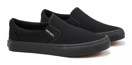 Tênis Mad Rats Sem Cadarço Slip On Preto Branco