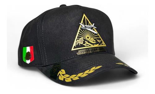Gorra Vago Style Triángulo Dorado Snapback De Gamuza