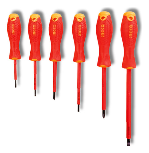 Set De 6 Desarmadores Dialectricos Ingco Hkisd0608