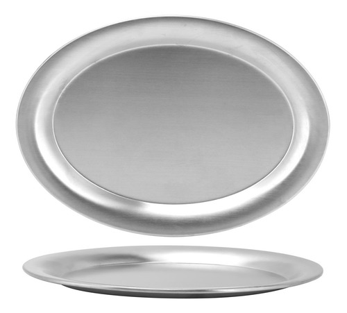 Plato De Comida Ovalado De Acero Inoxidable, Pequeño, Multif