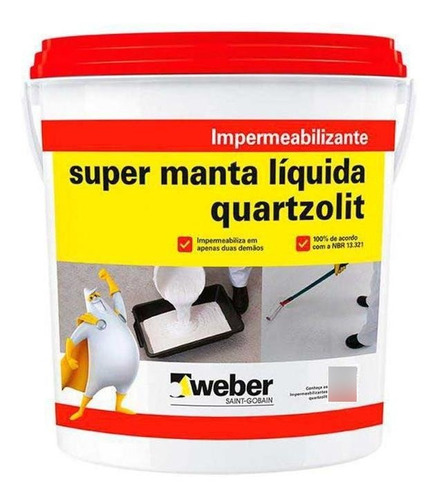 Super Manta Liquida Cinza Impermeabilizante Balde 12kg