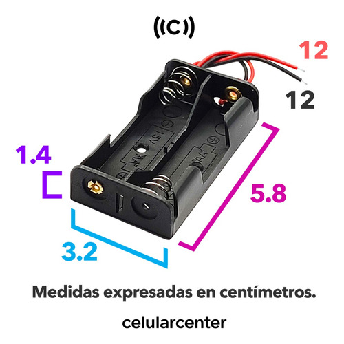 Paquete 6pz Portapila Aa 2 Baterias En Serie | Soporte Pilas