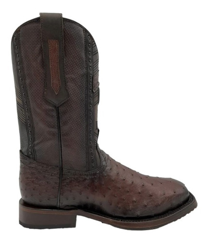 Bota Cuadra Rodeo En Piel Avestruz Para Caballero 4l04a1