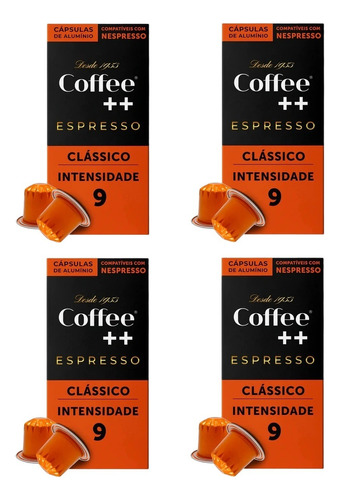 4 Cafés Espresso Cápsula Coffee Mais Clássico Nespresso