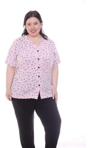 Imagen 6 de 7 de Pijama De Mujer Talle Grande Remera + Pantalon 624 Local
