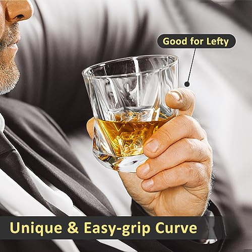 Juego De 4 Vasos De Whisky, Vasos De Whisky Cuadrados Yufda