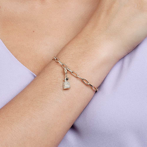 Pulseira Com Berloque Prosperidade Folheado Ouro Rommanel