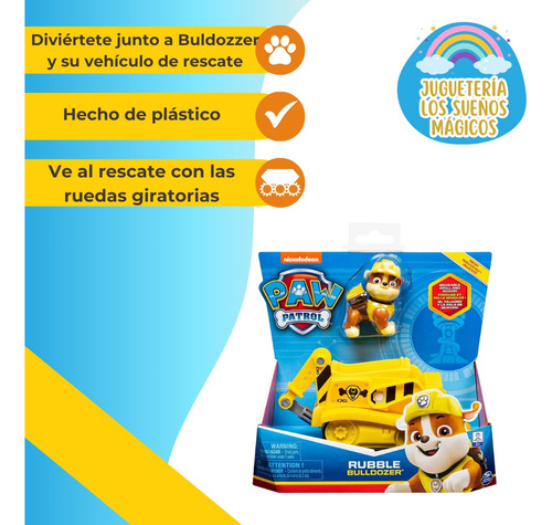 Paw Patrol Rubble Bulldozer Vehiculo Rescue Jet Patrulla