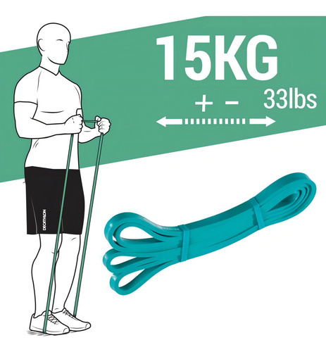 Super Band 15kg Para Exercício Funcional E Alongamento Cor Verde
