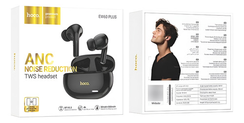 Audífono Bluetooth Tws Hoco. Ew60 Plus Anc