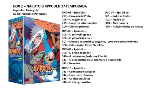 Dvd Naruto Shippuden 2° Temporada Box 1,2