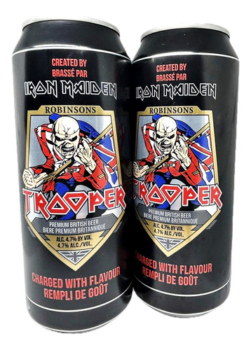 2 Cervejas Trooper Uk Premium British Iron Maiden 500ml