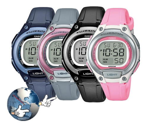 Reloj Casio Deportivo Para Mujer Niños  Lw-203 Alarma Wr50m