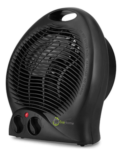 Caloventor Exahome Unico Con Termostato 2 Años De Color Negro