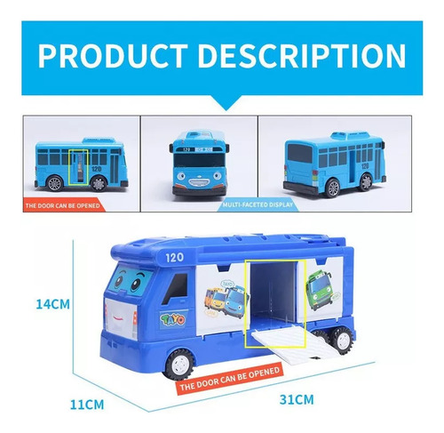 The Little Tayo Bus 3 Piezas Juguetes Regalo Para Niños