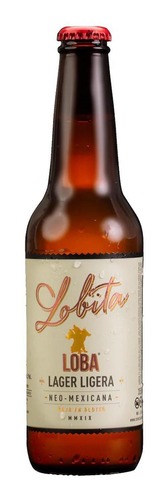 Pack De 24 Cerveza Loba Lobita Lager Botella 355 Ml