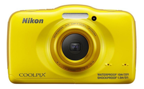  Nikon Coolpix S32 compacta cor  amarelo