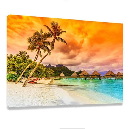 Quadro Para Sala Quarto Grande Moderno Cidade Praia Arte Hd