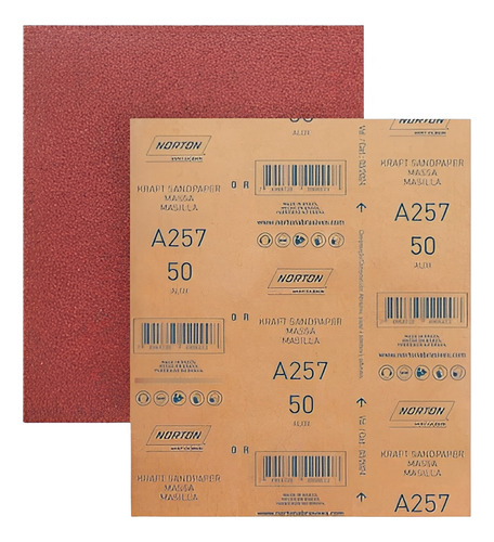 Kit 25 Lixas Massa A257 225x275 Grão 50 - Norton
