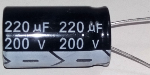 Imagem 1 de 2 de Capacitor Eletrolítico 220uf X 200v 105° Kit Com 5 Peças