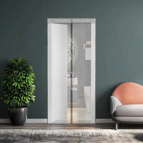 Cortina De Puerta De Malla Magnética De Tela 110* 210 Cm
