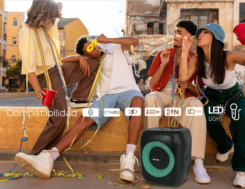 Bocina Aiwa AW-POK9T portátil con bluetooth negra