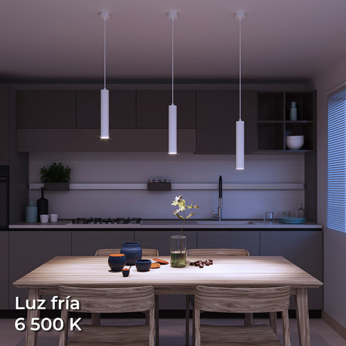 Lámpara De Techo Colgante Illux Dh-5101 6w Altura Ajustable Estructura Blanco