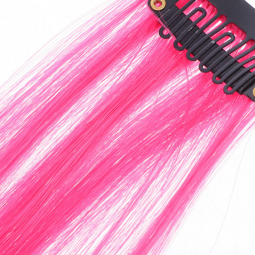 10 Extensiones De Cabello Sintéticas Con Resaltes De Colores