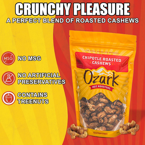 Ozark Nut Toasters, Anacardos Tostados Con Chipotle Con Pata