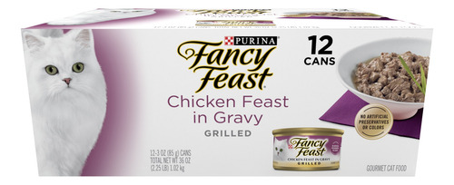Fancy Feast Chicken Feast In Gravy Alimento Gato 12 Latas