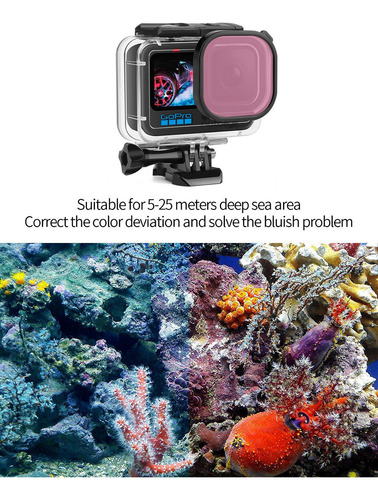 Carcasa Impermeable + Filtros Para Gopro Hero 13/12/11/10/9