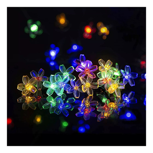 Tira Luces Flores De Cerezo Led Solares 5m Navidad
