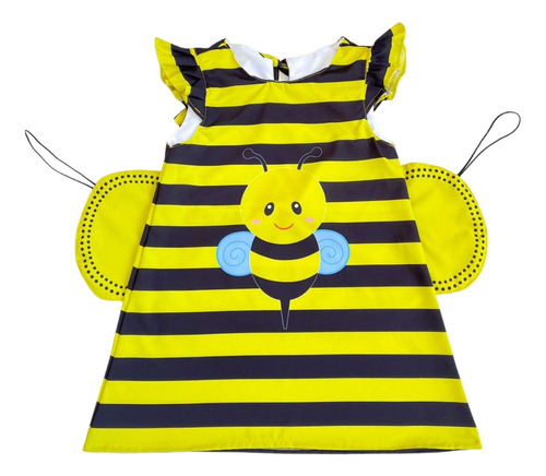 Vestido Infantil Trapézio Abelha Ou Cauda Sereia Lúdico 3d