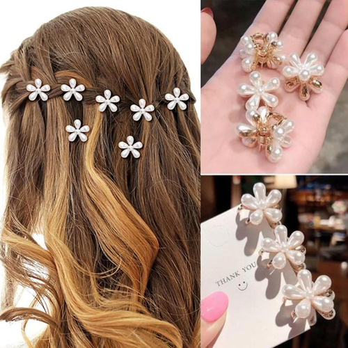 Ruiyue 10 Pinzas Cabello Accesorio Broche Flor De Perlas