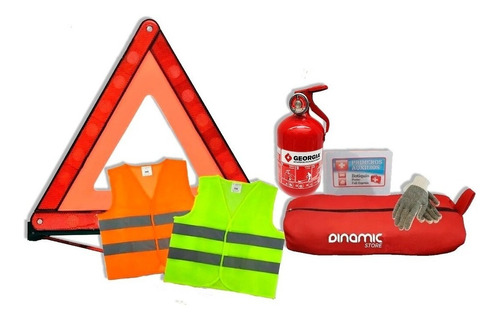 Imagen 9 de 10 de Kit De Seguridad Auto Premium Matafuego Chaleco Vtv 6 En 1