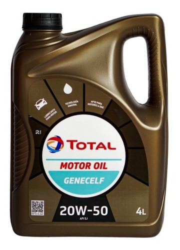 Aceite Total Motor Oil Genecelf 20w50 Mineral 4 Litros