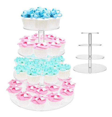 Soporte De Cupcake De Vidrio Acrílico Transparente Para Boda