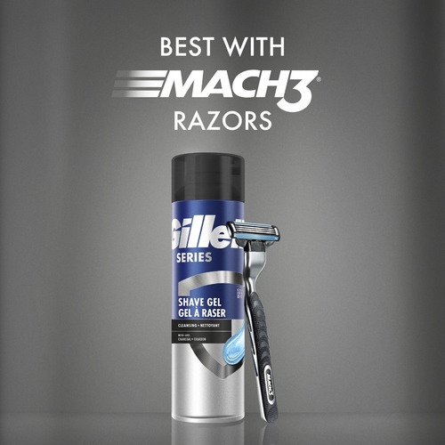 Gel Gillette Series Shave Gel Limpiador Carbon Afeita Suave