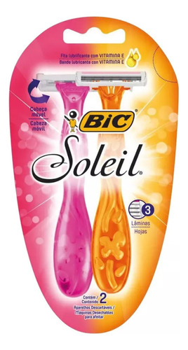Afeitadoras Bic Soleil Depilación Femenina Desechables X2 U