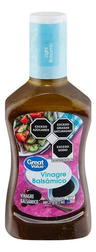 2 Pzs Vinagre Balsámico Great Value 473 Ml