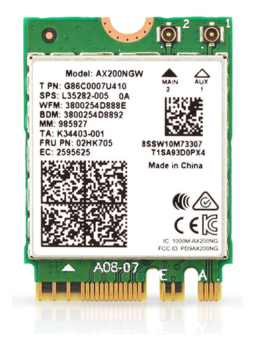 Tarjeta De Actualizacin Para Porttil Wifi 6 Ax200ngw 2.4gbps