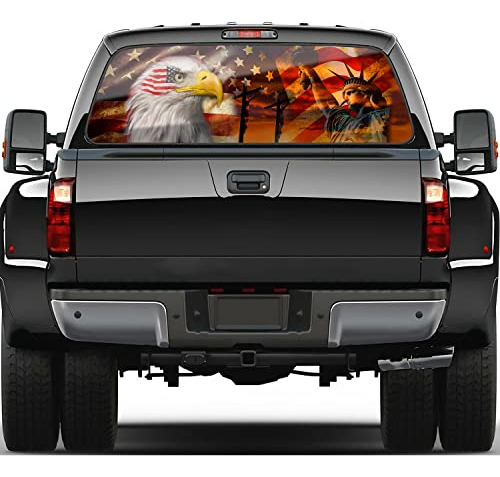 American Flag Truck Rear Window Decals,cross Eagle Rear...