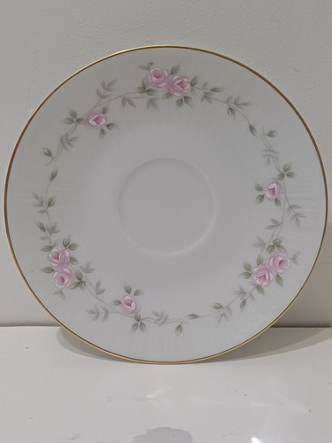 Plato De Cafe De Porcelana Tsuji Doble Shabb Rosa Reposicion