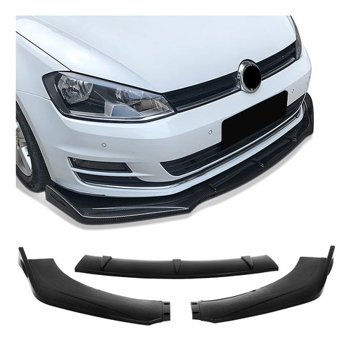 Findauto Pp Car Front Lip Body Kits Universal Glossy Carbon