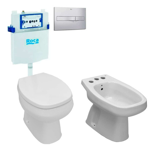 Combo Baño Monaco Corto Bide Dep Slendra Asiento Amortig