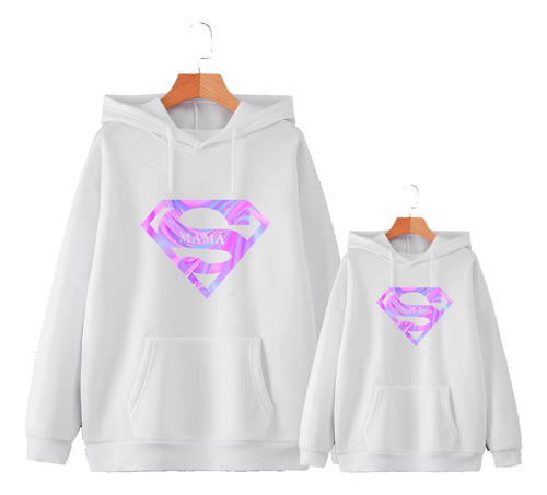 Par De Polerones Estampados Día De La Madre Super Mama-hija -hijo Tornasol