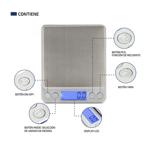 Balanza de cocina digital Femmto CS004-PLATEADO plateado