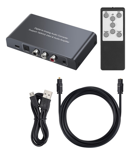 Convertidor De Audio Con Control Remoto Ir Dac Digital Coaxi