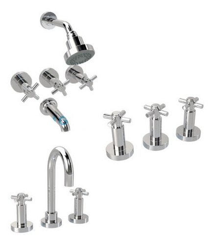 Imagen 6 de 10 de Griferia Bidet Baño Cierre Ceramico Grifmac Imak Cruz