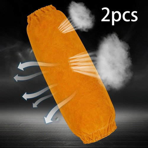 Mangas De Soldadura De Cuero Protección Del Brazo Amarillo